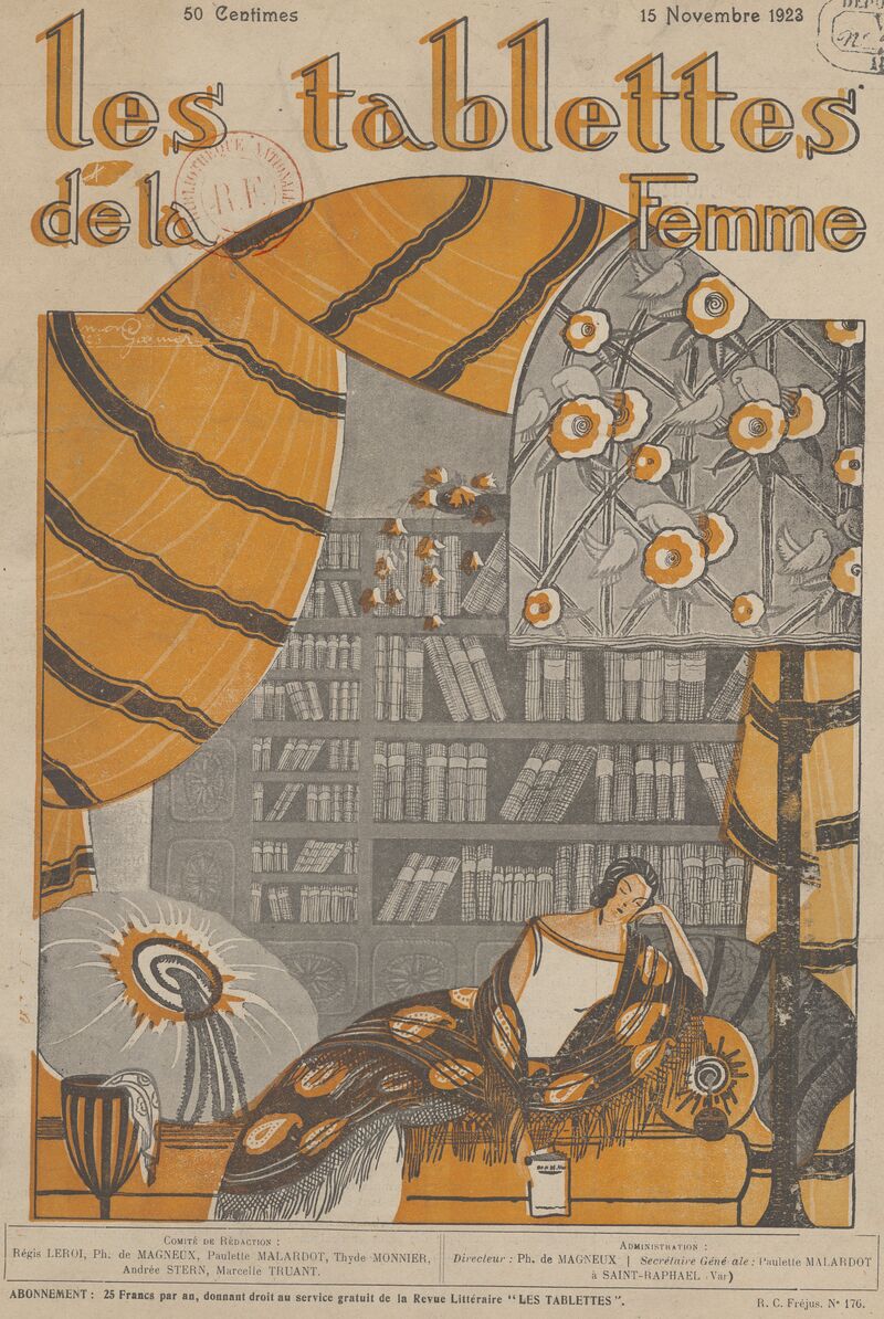Photo (BnF / Gallica) de : Les Tablettes de la femme. Saint-Raphaël, 1923-1924. ISSN 2138-4932.