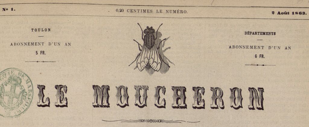 Photo (BnF / Gallica) de : Le Moucheron. Toulon, 1863-1865. ISSN 0983-6357.