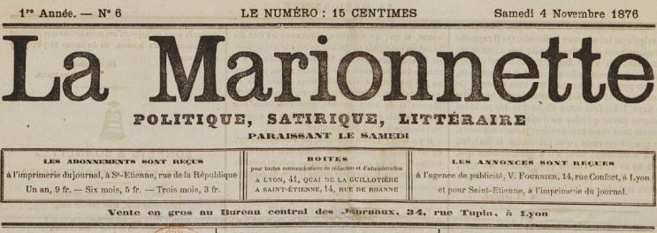 Photo (BnF / Gallica) de : La Marionnette. Saint-Étienne, Lyon, 1876. ISSN 2131-8220.