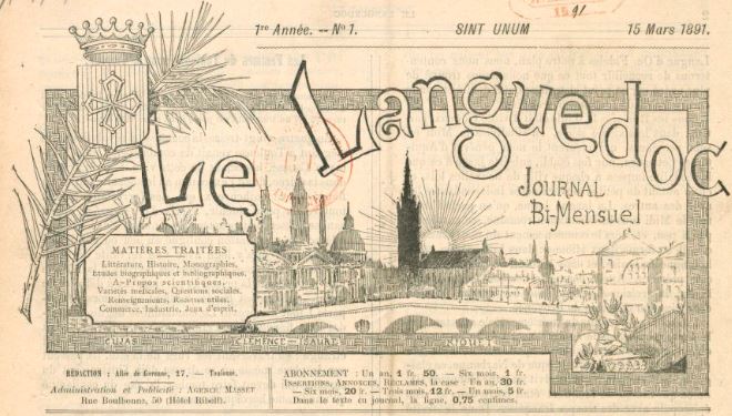 Photo (BnF / Gallica) de : Le Languedoc. Toulouse, 1891-[1903 ?]. ISSN 2131-1269.