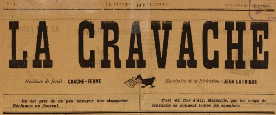 Photo (BnF / Gallica) de : La Cravache. Marseille, 1898-[1901 ?]. ISSN 2124-9679.