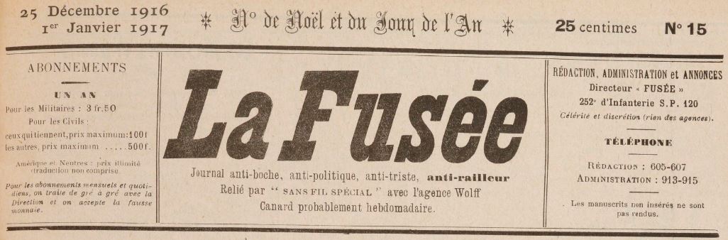 Photo (BnF / Gallica) de : La Fusée. [S.l.], 1916-1918. ISSN 2100-482X.