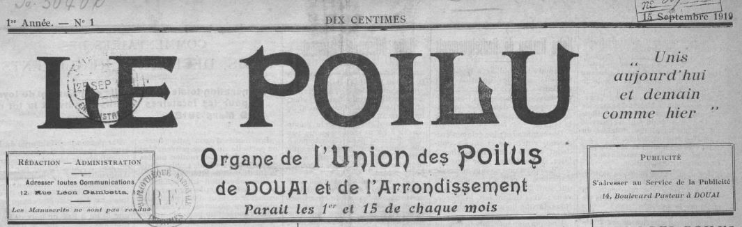 Photo (BnF / Gallica) de : Le Poilu. Douai, 1919-1920. ISSN 2135-0477.