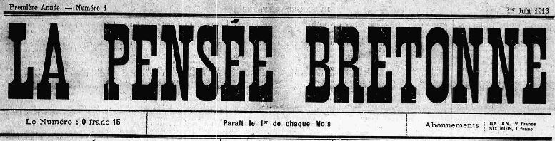 Photo (Finistère. Archives départementales) de : La Pensée bretonne. Plouescat, 1913-1925. ISSN 2022-2726.