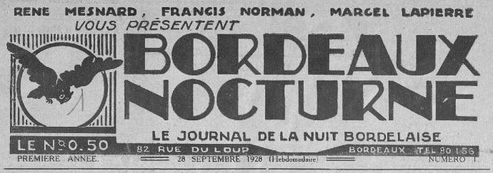 Photo (Cinémathèque de Toulouse) de : Bordeaux nocturne. Bordeaux, 1928. ISSN 2122-1359.