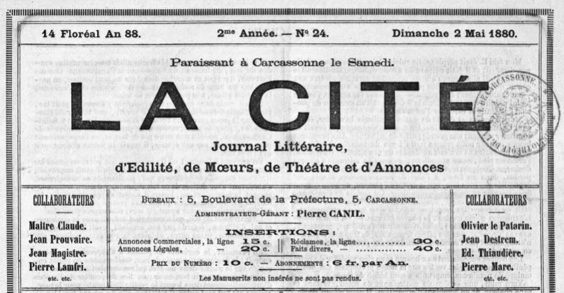 Photo (Occitanie) de : La Cité. Carcassonne, 1879-1883. ISSN 2123-9193.