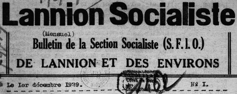 Photo (BnF / Gallica) de : Lannion socialiste. Lannion, 1929-1930. ISSN 1963-7616.