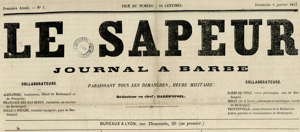 Photo (Bibliothèque municipale (Lyon)) de : Le Sapeur. Lyon, 1867-[1867 ?]. ISSN 2137-7863.