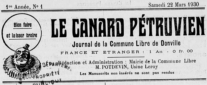 Photo (Calvados. Archives départementales) de : Le Canard pétruvien. Saint-Pierre-sur-Dives, 1930. ISSN 2123-3578.