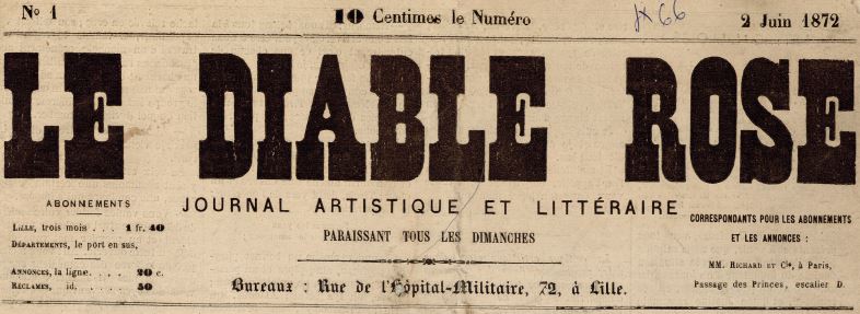 Photo (Médiathèque municipale Jean-Lévy (Lille)) de : Le Diable rose. Lille, 1872-1873. ISSN 2125-8759.