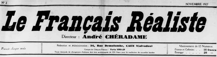 Photo (Calvados. Archives départementales) de : Le Français réaliste. Caen, 1927-1935. ISSN 2017-2087.