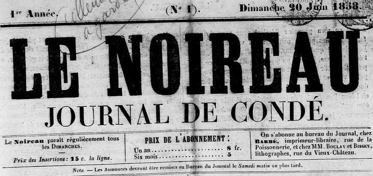 Photo (Calvados. Archives départementales) de : Le Noireau. Condé-sur-Noireau, 1858-1871. ISSN 2132-8692.