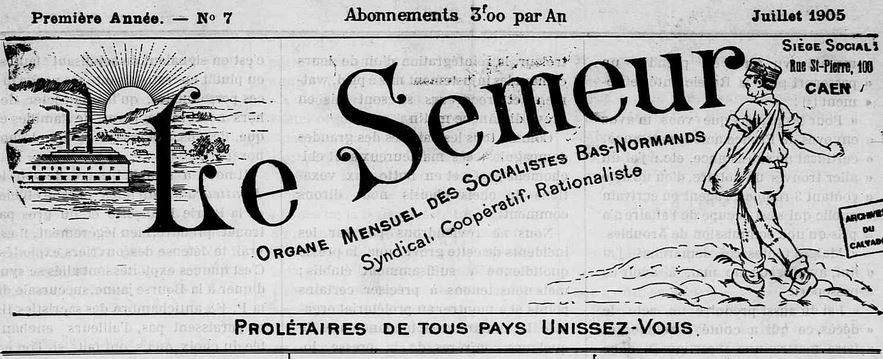 Photo (Calvados. Archives départementales) de : Le Semeur. Caen, 1904-[1905 ?]. ISSN 2138-0317.