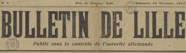 Photo (Médiathèque municipale Jean-Lévy (Lille)) de : Bulletin de Lille. Lille, 1914-1918. ISSN 0980-6407.