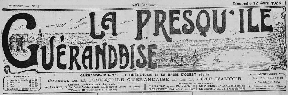 Photo (Loire-Atlantique. Archives départementales) de : La Presqu'île guérandaise. Guérande, 1925-1945. ISSN 1265-1095.