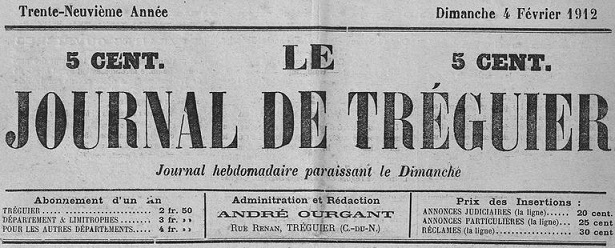Photo (Côtes-d'Armor. Archives départementales) de : Le Journal de Tréguier. Tréguier, 1912-1939. ISSN 1963-7020.