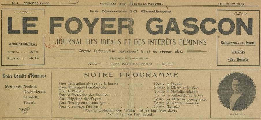 Photo (BnF / Gallica) de : Le Foyer gascon. Auch, 1919-1921. ISSN 2128-1734.