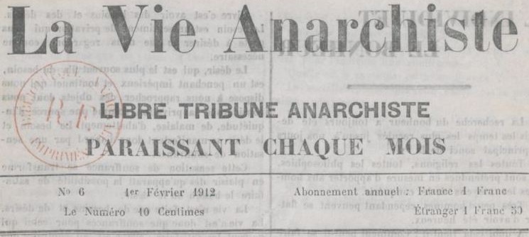 Photo (BnF / Gallica) de : La Vie anarchiste. Reims, 1911-1914. ISSN 2139-9042.