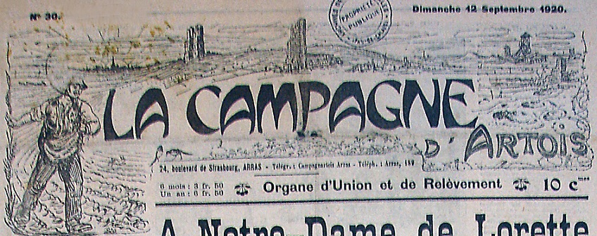 Photo (Société des amis de Panckoucke) de : La Campagne d'Artois. Arras, 1920-1925. ISSN 2123-3306.
