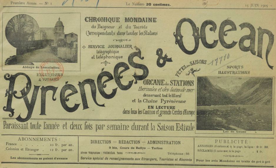 Photo (BnF / Gallica) de : Pyrénées et océan. Tarbes, 1905-1931. ISSN 2015-2477.