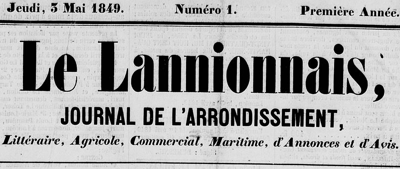 Photo (Côtes-d'Armor. Archives départementales) de : Le Lannionnais. Lannion : Le Goffic, 1849-1944. ISSN 1963-7349.