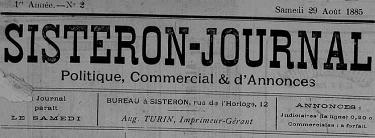 Photo (Bibliothèque municipale (Sisteron, Alpes-de-Haute-Provence)) de : Sisteron-journal. Sisteron, 1885-. ISSN 1142-3390.