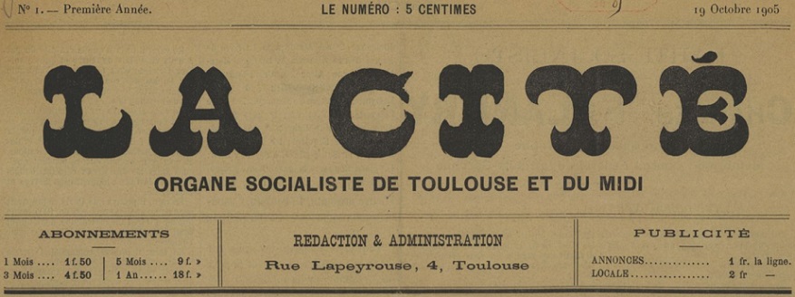 Photo (BnF / Gallica) de : La Cité. Toulouse, 1905-[1908 ?]. ISSN 2123-9215.