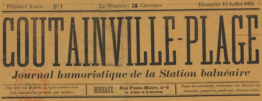 Photo (BnF / Gallica) de : Coutainville-plage. Coutances, 1894-[1898 ?]. ISSN 2124-9598.
