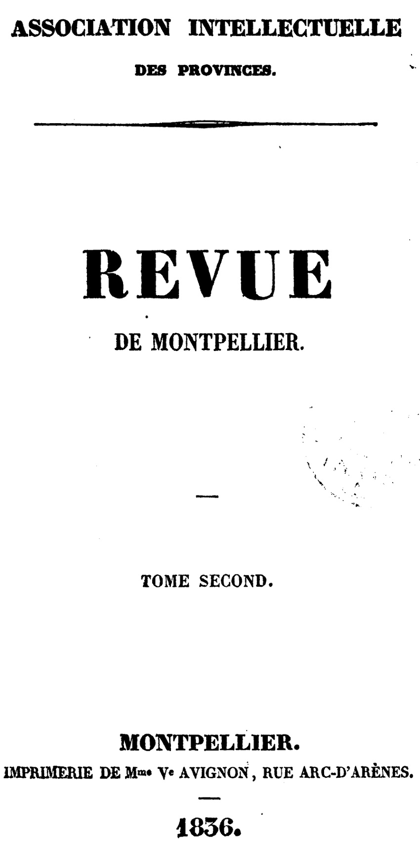 Photo (Bibliothèque municipale (Lyon)) de : Revue de Montpellier. Montpellier, 1836-1839. ISSN 1967-4384.