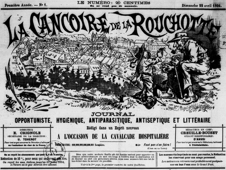 Photo (BnF / Gallica) de : Le Cancoire de la Rouchotte. Montbéliard, 1894. ISSN 2119-453X.