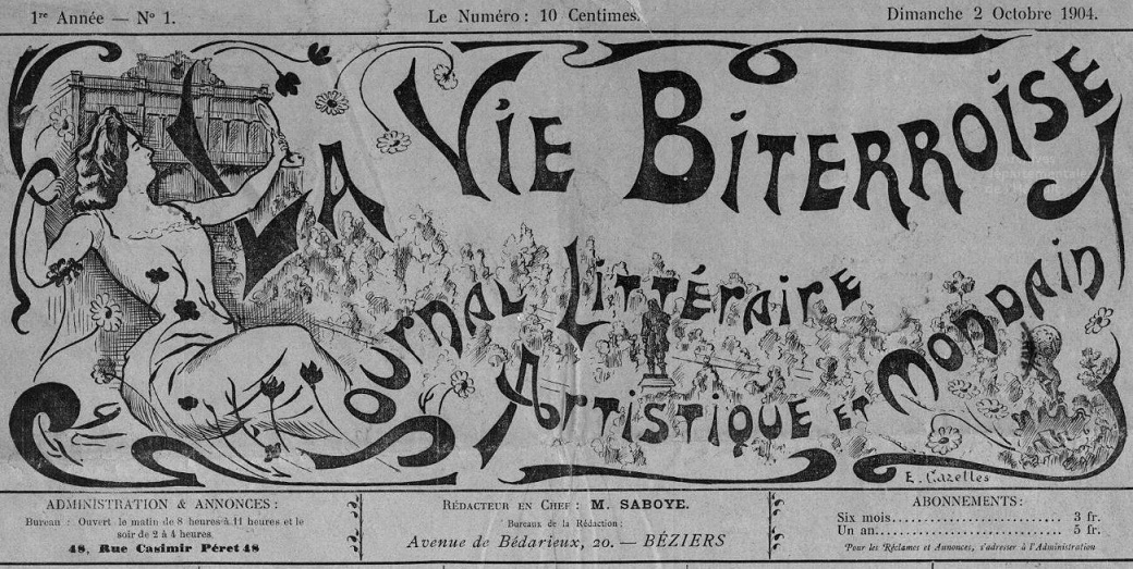 Photo (Hérault. Archives départementales) de : La Vie biterroise. Béziers, 1904-[1942 ?]. ISSN 2018-7114.