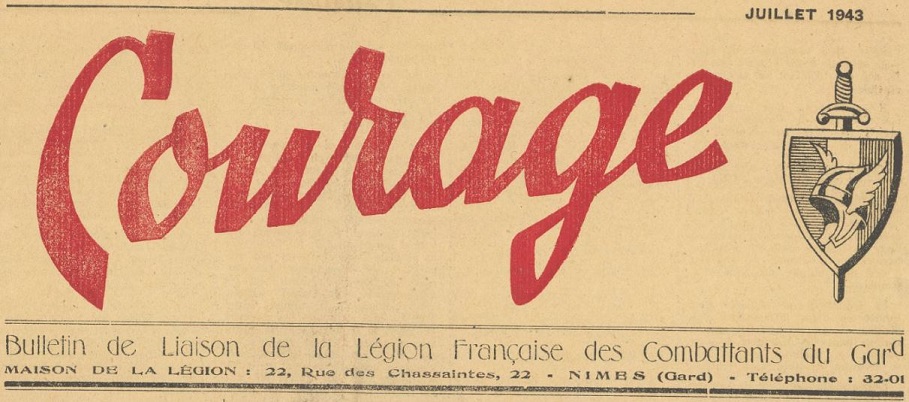 Photo (BnF / Gallica) de : Courage. Nîmes, 1943-1944. ISSN 2124-6149.