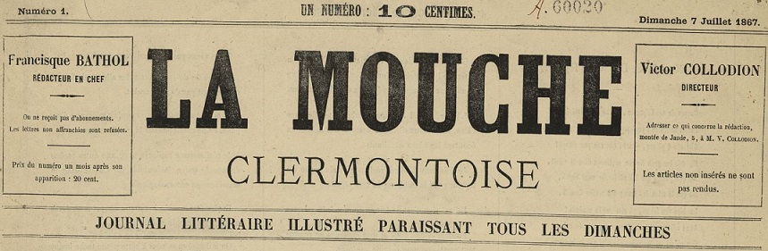 Photo (Bibliothèque du patrimoine de Clermont Auvergne métropole) de : La Mouche clermontoise. Clermont-Ferrand, 1867. ISSN 2132-6096.