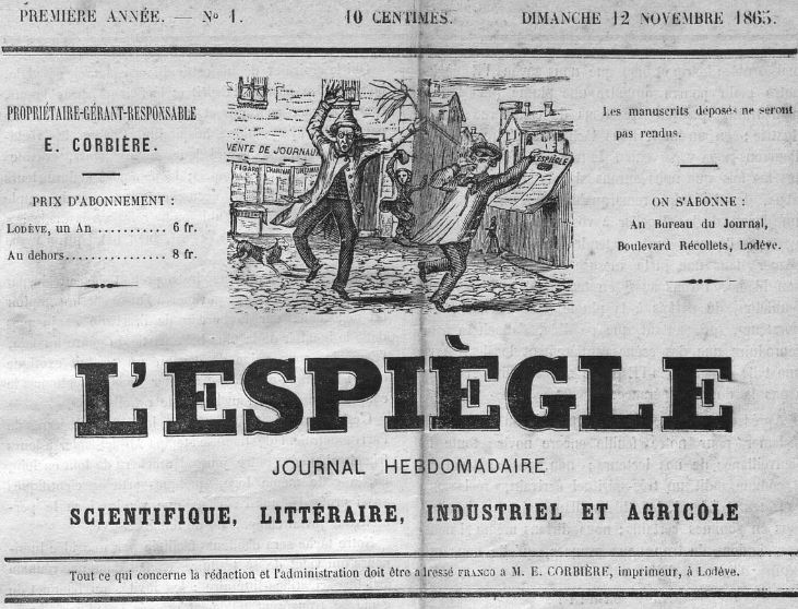 Photo (Occitanie) de : L'Espiègle. Lodève, 1865-1866. ISSN 2127-4231.