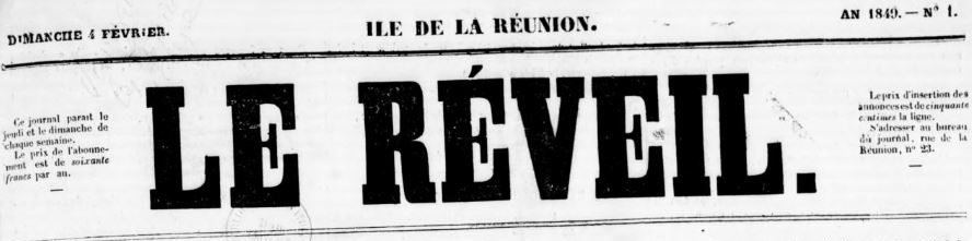 Photo (BnF / Gallica) de : Le Réveil. Saint-Denis, 1849. ISSN 2429-2095.