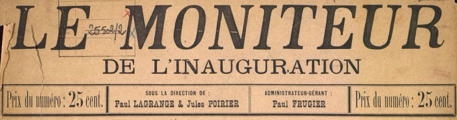 Photo (Bibliothèque francophone multimédia (Limoges)) de : Le Moniteur de l'inauguration. Limoges, 1897. ISSN 2740-594X.