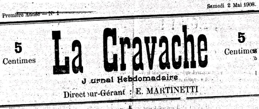 Photo (Archives de la Collectivité de Corse – Pumonti) de : La Cravache. Ajaccio, 1908. ISSN 2124-9695.
