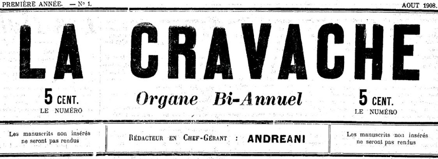 Photo (Archives de la Collectivité de Corse – Pumonti) de : La Cravache. [Croce], 1908. ISSN 2124-9849.