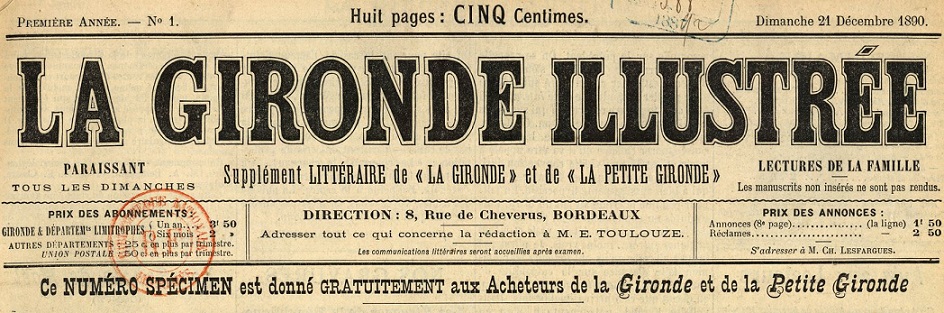 Photo (BnF / Gallica) de : La Gironde illustrée. Bordeaux, 1890-1893. ISSN 2021-8257.