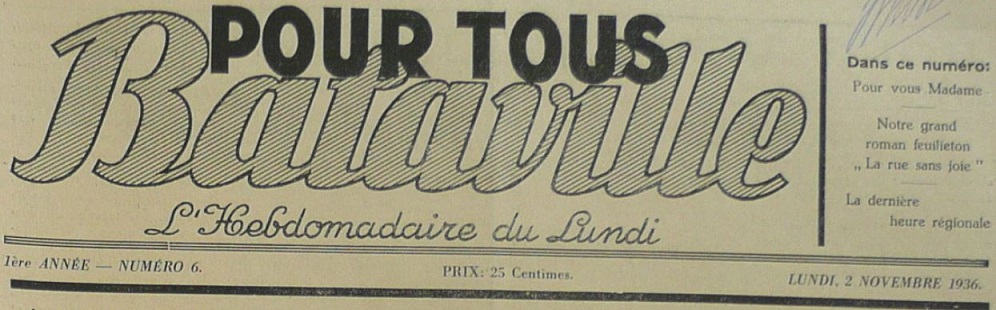 Photo (Laboratoire d'histoire des sciences et de philosophie-Archives Henri Poincaré (Nancy)) de : Pour tous Bataville. Hellocourt, 1936-1939. ISSN 1963-6172.