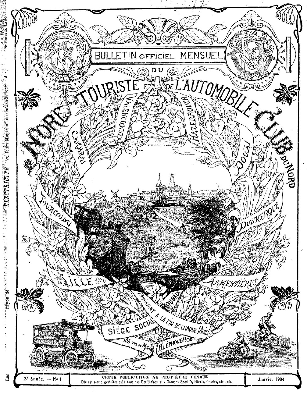 Photo (BnF / Gallica) de : Bulletin officiel mensuel du Nord-touriste et de l'Automobile-club du Nord. Roubaix, 1903-1924. ISSN 2824-3404.