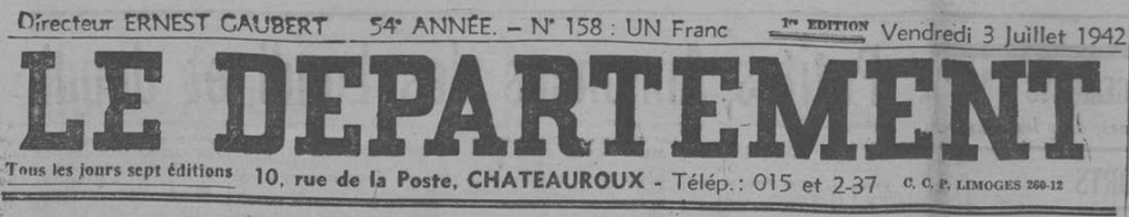 Photo (Creuse. Archives départementales) de : Le Département. Châteauroux, 1936-1944. ISSN 1959-9331.
