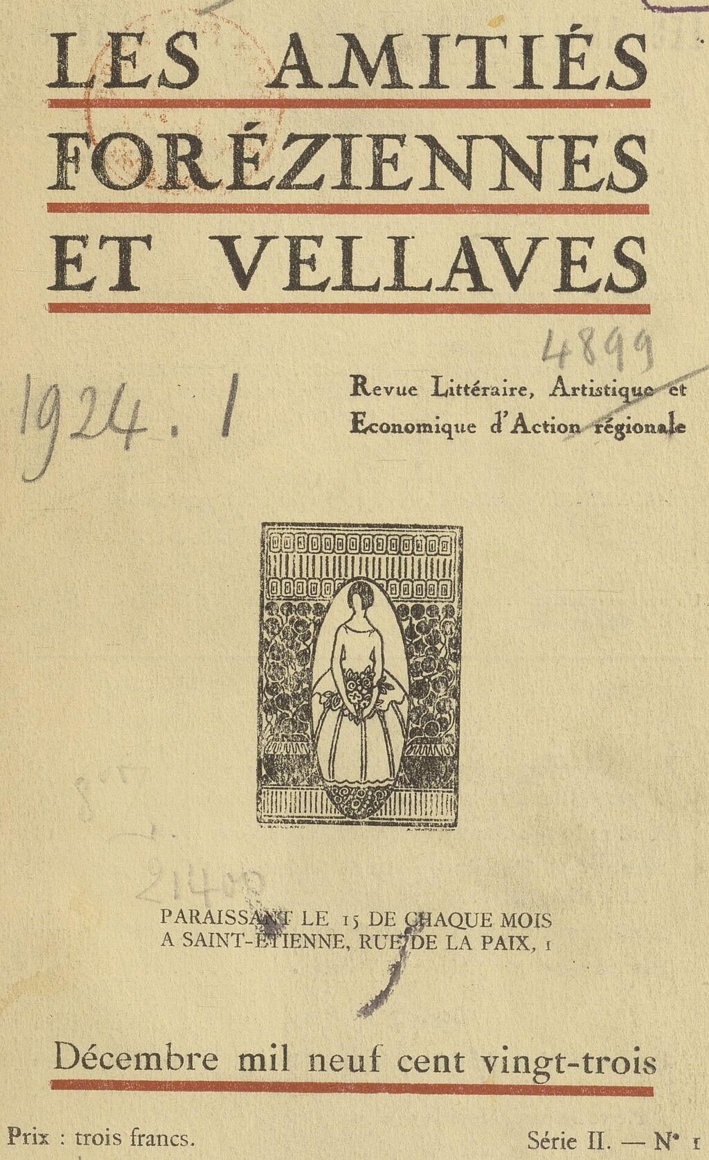 Photo (BnF / Gallica) de : Les Amitiés foréziennes et vellaves. Saint-Étienne : Impr. Le Hénaff, 1921-1944. ISSN 2022-8716.