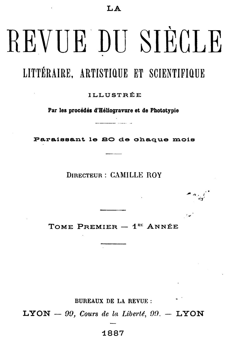 Photo (Bibliothèque municipale (Lyon)) de : La Revue du siècle. Lyon, 1887-1900. ISSN 2017-7305.