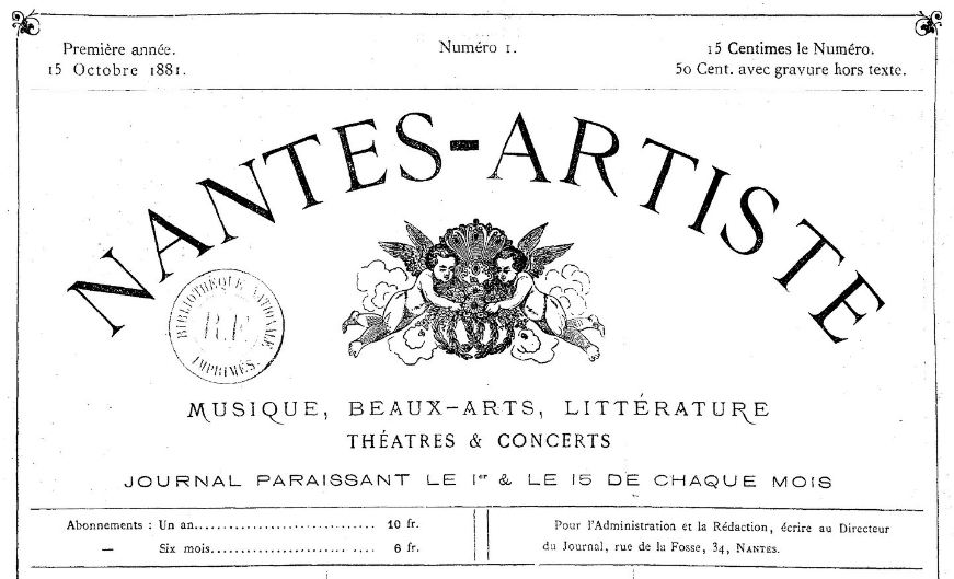Photo (BnF / Gallica) de : Nantes-artiste. Nantes, 1881-1882. ISSN 2132-7114.