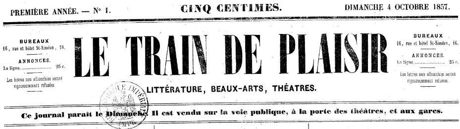 Photo (BnF / Gallica) de : Le Train de plaisir. Bordeaux, 1857-1858. ISSN 2138-8008.