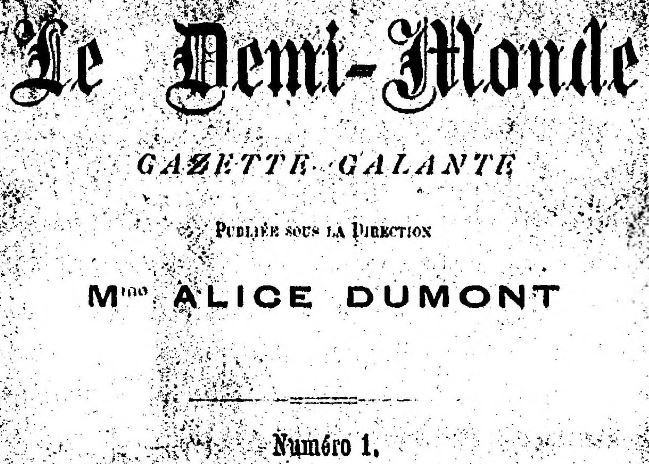 Photo (BnF / Gallica) de : Le Demi-monde. Marseille, 1878. ISSN 2125-5229.