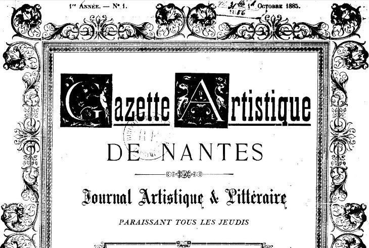 Photo (BnF / Gallica) de : Gazette artistique de Nantes. Nantes, 1885-1891. ISSN 2021-4995.
