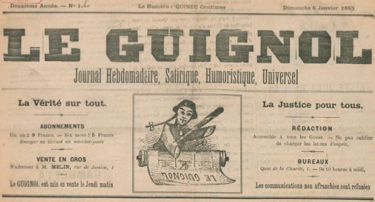Photo (BnF / Gallica) de : Le Guignol. Lyon, 1882-1883. ISSN 2129-0806.