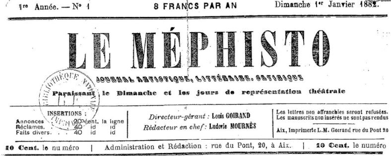 Photo (BnF / Gallica) de : Le Méphisto. Aix-en-Provence, 1882. ISSN 2132-039X.